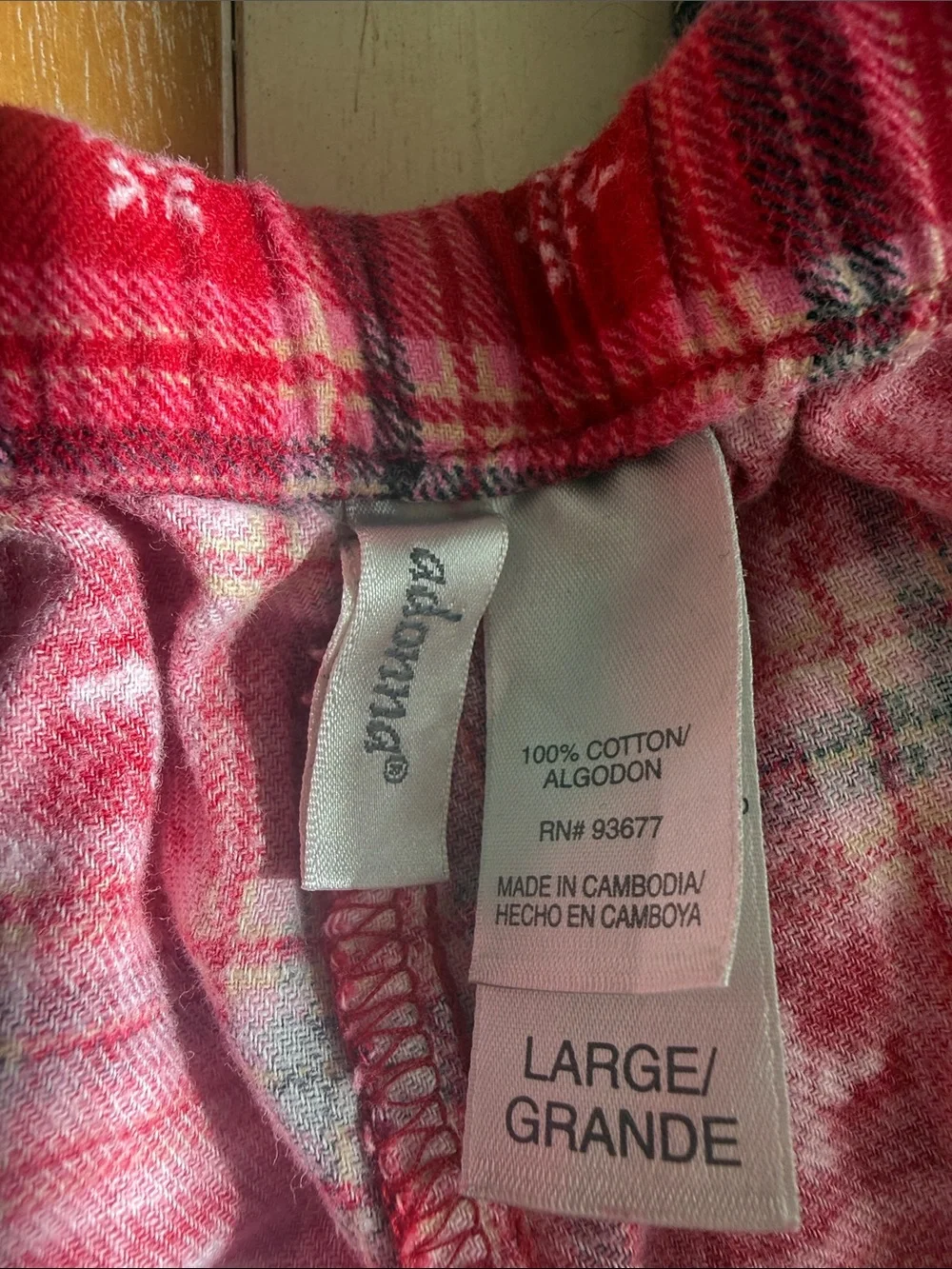 Adonna Pink Plaid Cozy Lounge Pants. B2